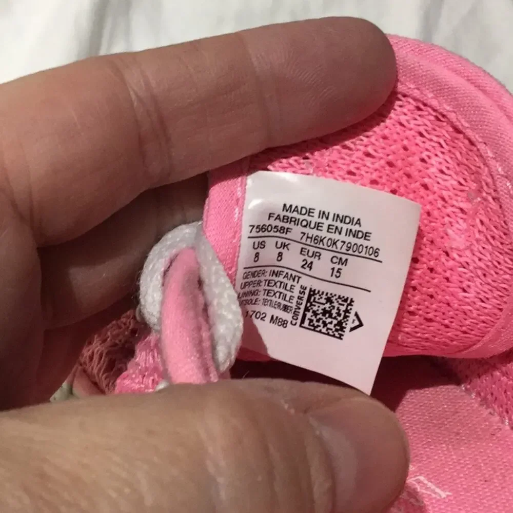 Converse 8 tennis shoe bubble gum pink euc